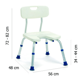 Chaise de douche Melbourne avec découpe anatomique chaise-de-douche-decoupe-melbourne-vermeiren