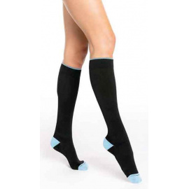 Chaussettes de contention Styles Colors Femme Classe 2 chaussettes-de-contention-styles-colors-femme-classe-2-noir-turquoise