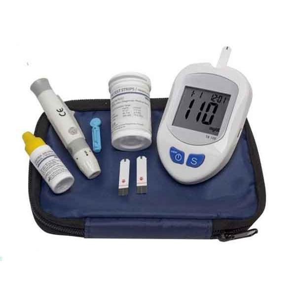 Acheter Lecteur de glycémie avec 100 pièces bandelettes de Test et  lancettes Kit de glucomètre compteur de glycémie diabétique testeur de  diabète